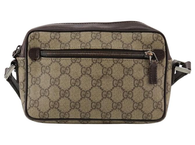 GUCCI GG Supreme Web Sherry Line Borsa a Spalla Beige Argento 162910 Auth yk16237 - vista 3