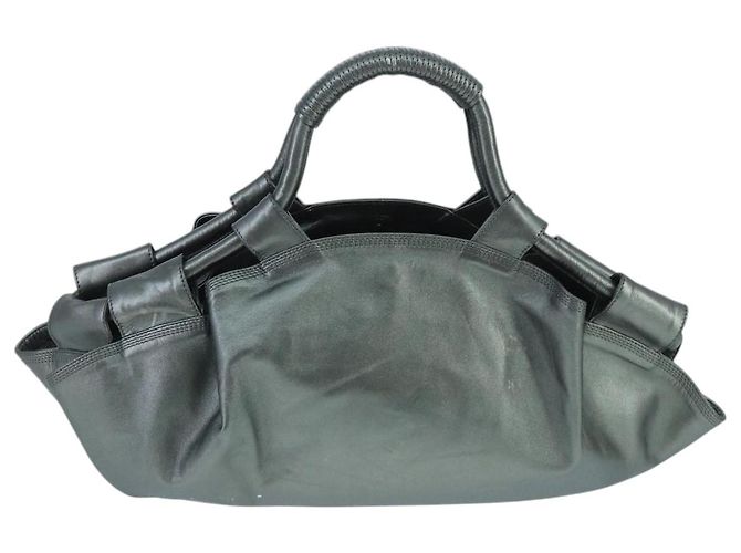 LOEWE Anagram Nappa Aire Borsa in Pelle Gunmetal Auth ep6842 Metallico - vista 2