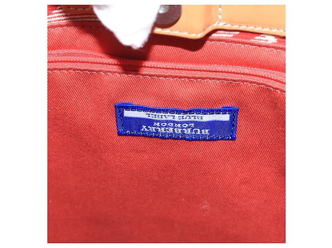 Burberry Blue Label Tote Bag aus Canvas rot Auth hk1973 - Ansicht 14