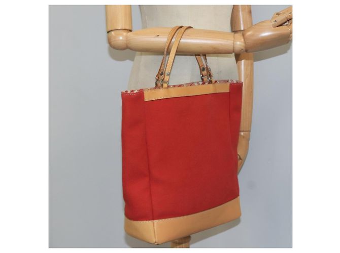 Burberry Blue Label Tote Bag aus Canvas rot Auth hk1973 - Ansicht 19