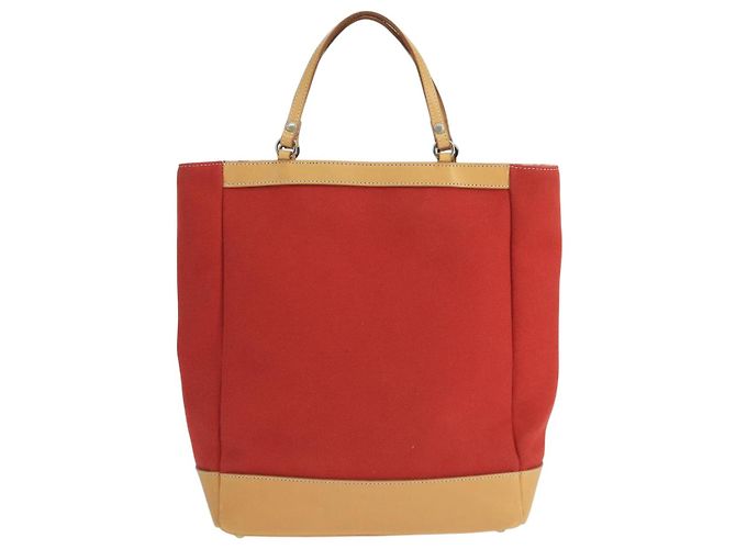 Burberry Blue Label Tote Bag aus Canvas rot Auth hk1973 - Ansicht 3