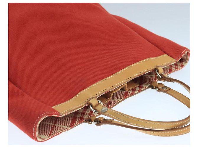 Burberry Blue Label Tote Bag aus Canvas rot Auth hk1973 - Ansicht 6