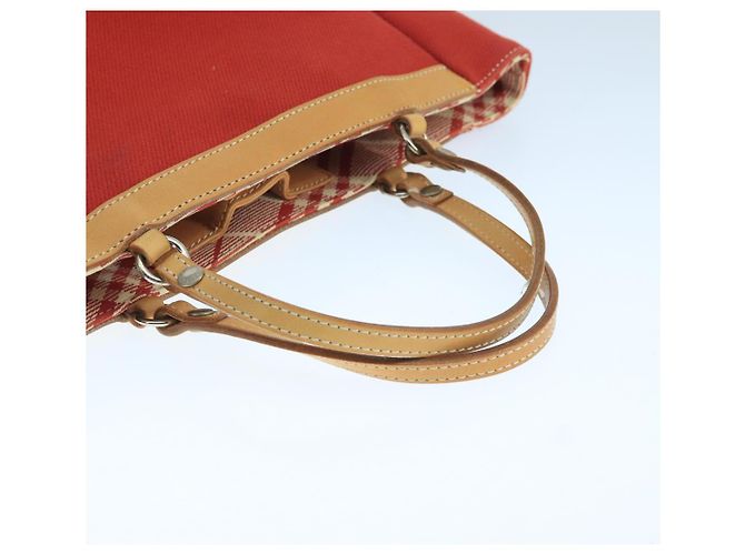 Burberry Blue Label Tote Bag aus Canvas rot Auth hk1973 - Ansicht 7