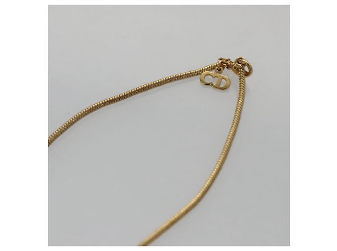 Collana Christian Dior metallo oro Auth am7410 D'oro - vista 12