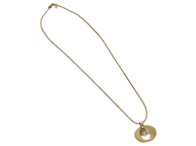 Collana Christian Dior metallo oro Auth am7410 D'oro - vista 3