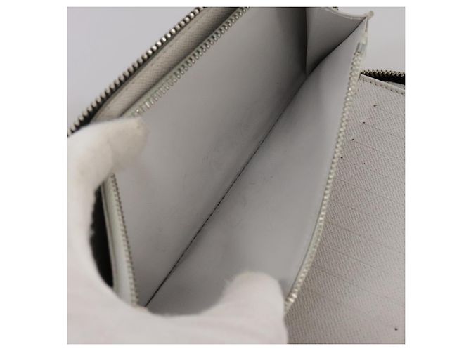 LOUIS VUITTON Taigalama Zippy Wallet Portafoglio Verticale Bianco M30446 LV Auth am7452 - vista 11