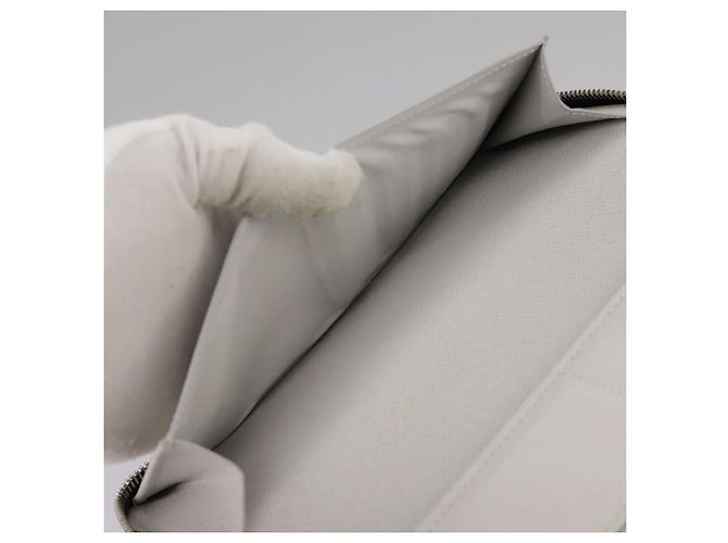 LOUIS VUITTON Taigalama Zippy Wallet Portafoglio Verticale Bianco M30446 LV Auth am7452 - vista 12