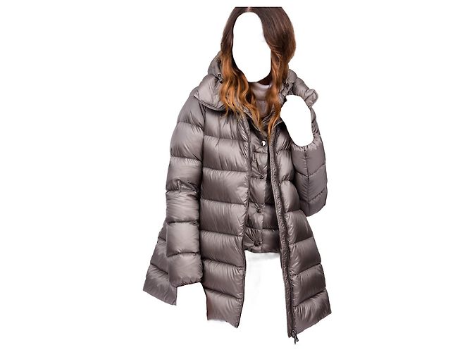 Abrigo Moncler Ange de plumas gris - vista 4