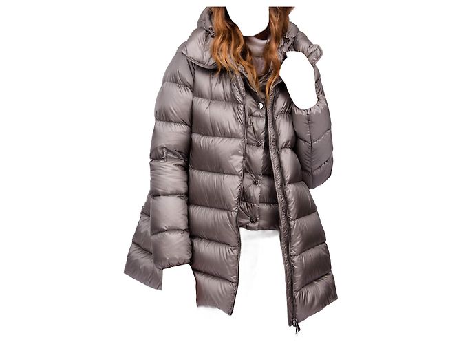 Abrigo Moncler Ange de plumas gris - vista 5