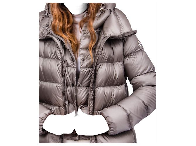 Abrigo Moncler Ange de plumas gris - vista 7