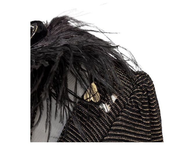 Top com acabamento de penas Valentino Boutique Preto - vista 14