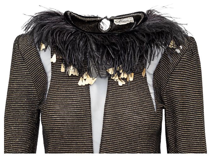 Top com acabamento de penas Valentino Boutique Preto - vista 4