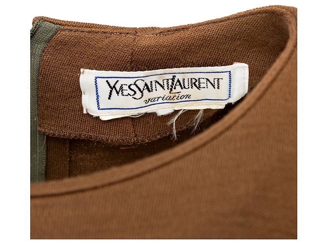 Vestido de lana Variation Yves Saint Laurent Castaño - vista 11