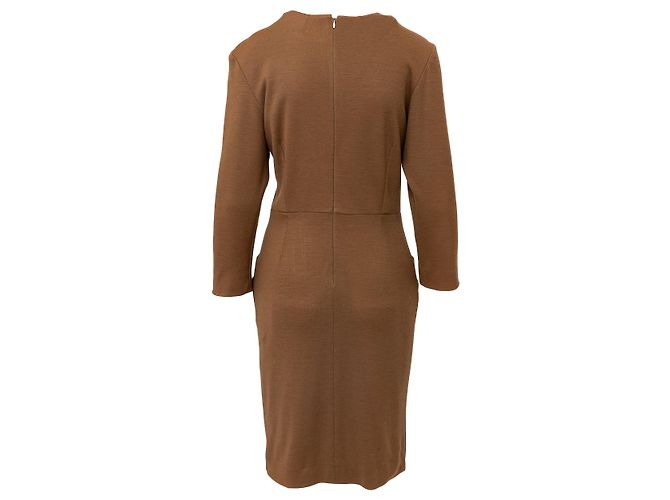 Vestido de lana Variation Yves Saint Laurent Castaño - vista 2
