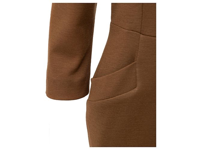 Vestido de lana Variation Yves Saint Laurent Castaño - vista 5