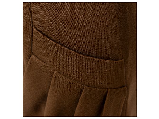 Vestido de lana Variation Yves Saint Laurent Castaño - vista 8