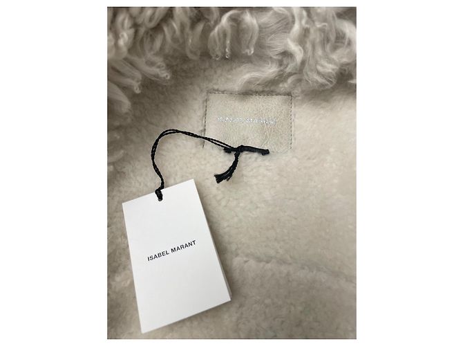 Abrigo sin mangas Isabel Marant Bryana de piel de cordero crema Crudo - vista 2