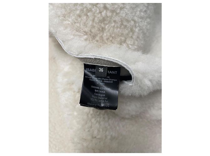 Abrigo sin mangas Isabel Marant Bryana de piel de cordero crema Crudo - vista 3