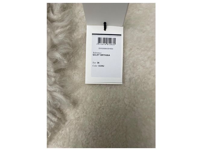 Abrigo sin mangas Isabel Marant Bryana de piel de cordero crema Crudo - vista 4