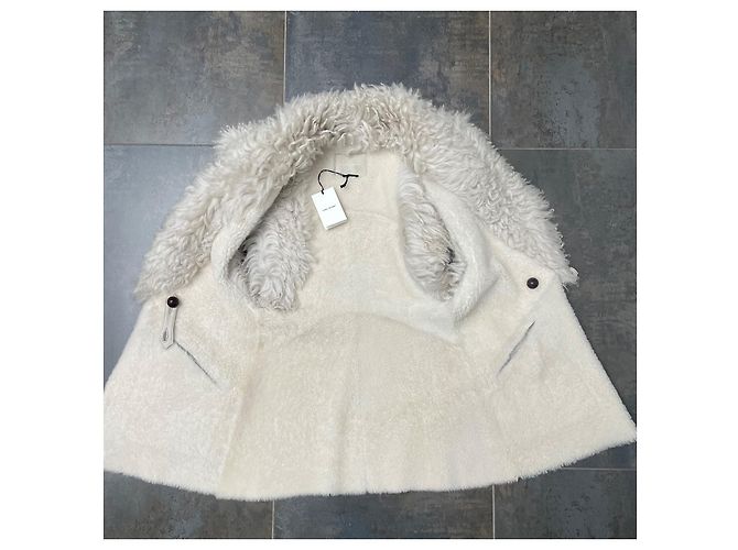 Abrigo sin mangas Isabel Marant Bryana de piel de cordero crema Crudo - vista 6