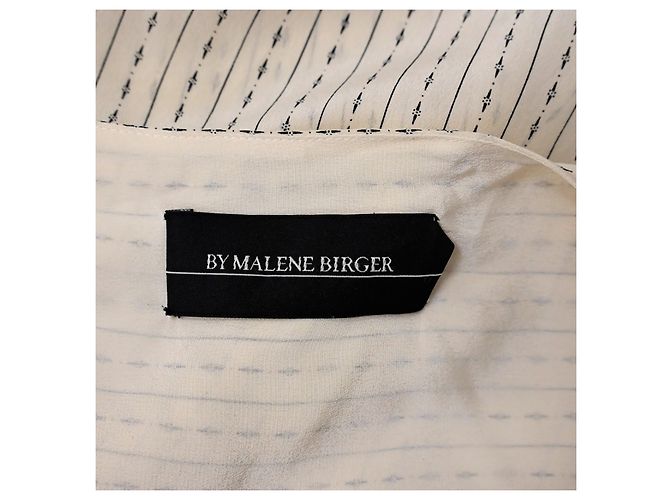 Blusa de seda pura con estampado abstracto By Malene Birger en crema vainilla M Beige Crudo - vista 10
