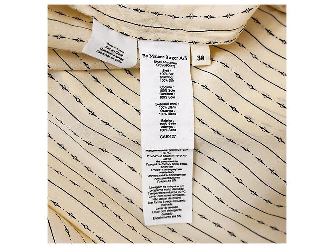 Blusa de seda pura con estampado abstracto By Malene Birger en crema vainilla M Beige Crudo - vista 11