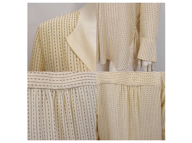 Blusa de seda pura con estampado abstracto By Malene Birger en crema vainilla M Beige Crudo - vista 12