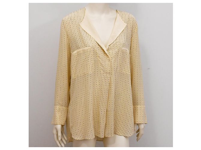 Blusa de seda pura con estampado abstracto By Malene Birger en crema vainilla M Beige Crudo - vista 4