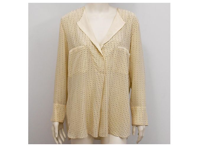 Blusa de seda pura con estampado abstracto By Malene Birger en crema vainilla M Beige Crudo - vista 6