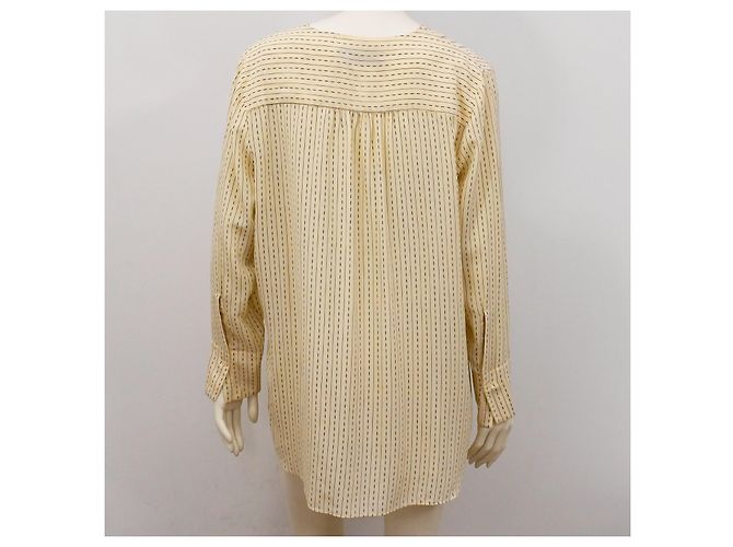 Blusa de seda pura con estampado abstracto By Malene Birger en crema vainilla M Beige Crudo - vista 7