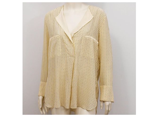 Blusa de seda pura con estampado abstracto By Malene Birger en crema vainilla M Beige Crudo - vista 8