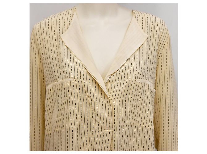 Blusa de seda pura con estampado abstracto By Malene Birger en crema vainilla M Beige Crudo - vista 9