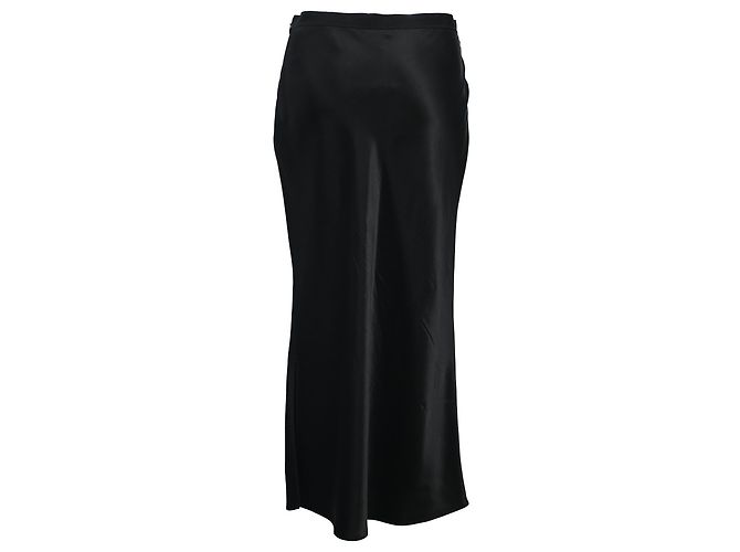 Falda Midi Joseph en Seda Negra Negro - vista 3
