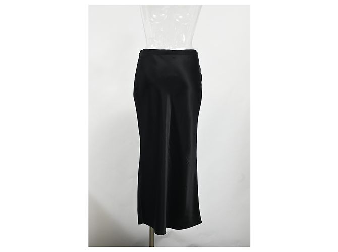 Falda Midi Joseph en Seda Negra Negro - vista 7