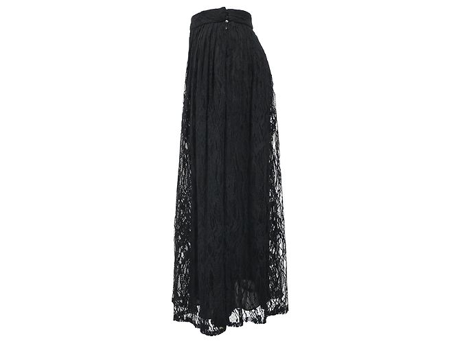 Céline Falda midi de encaje Celine en poliamida negra Negro - vista 2