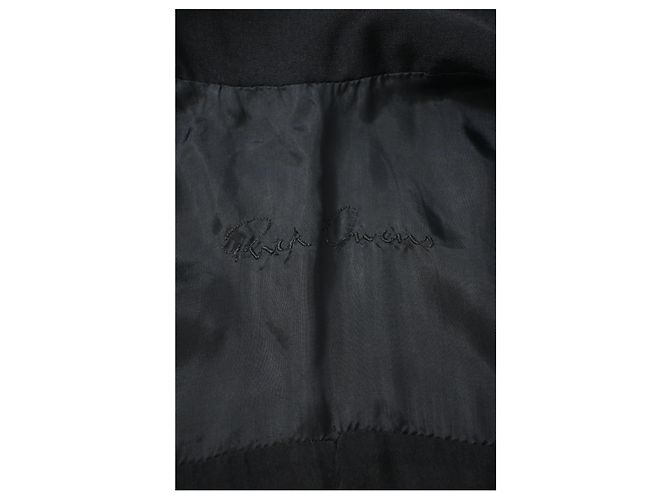 Abrigo trench con cinturón Rick Owens en lana negra - vista 10