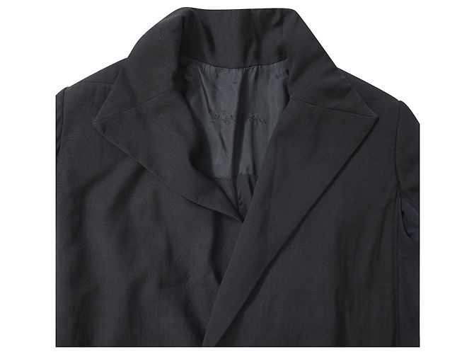 Abrigo trench con cinturón Rick Owens en lana negra - vista 4