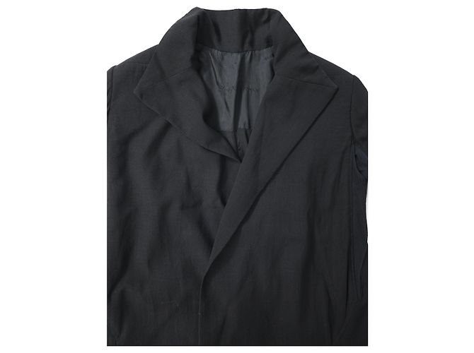 Abrigo trench con cinturón Rick Owens en lana negra - vista 9