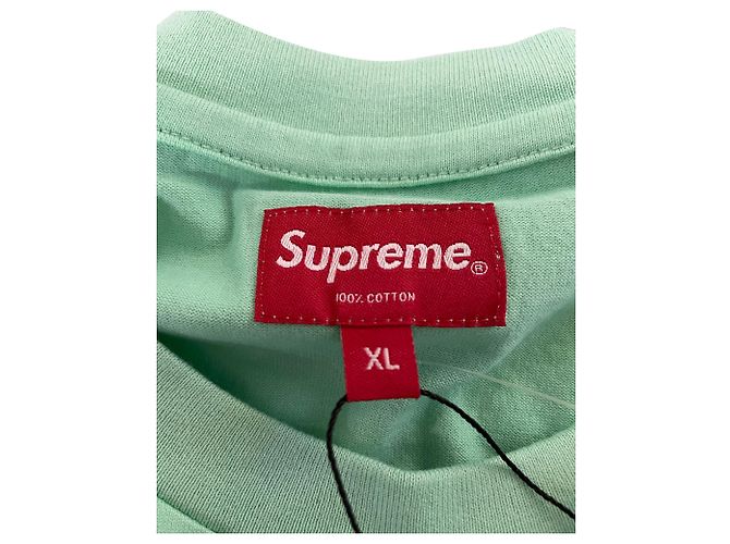 Louis Vuitton T-shirt Supreme Small Box Logo in cotone verde lime - Ansicht 4