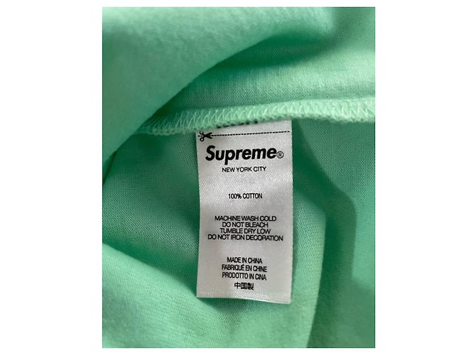 Louis Vuitton T-shirt Supreme Small Box Logo in cotone verde lime - Ansicht 5