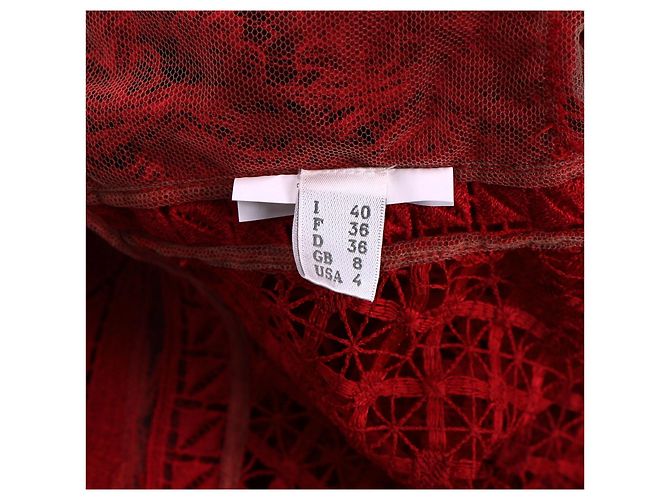 Vestido mini de acetato rojo con detalles de flecos de Alberta Ferretti Roja - vista 11