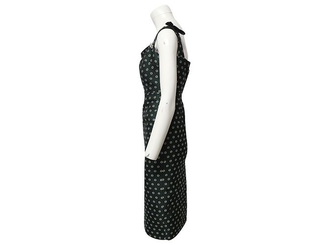 Alexa Chung Floral Jacquard Bleistiftkleid aus Polyester in Smaragdgrün - Ansicht 2
