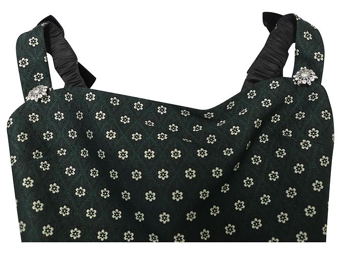 Alexa Chung Floral Jacquard Bleistiftkleid aus Polyester in Smaragdgrün - Ansicht 5