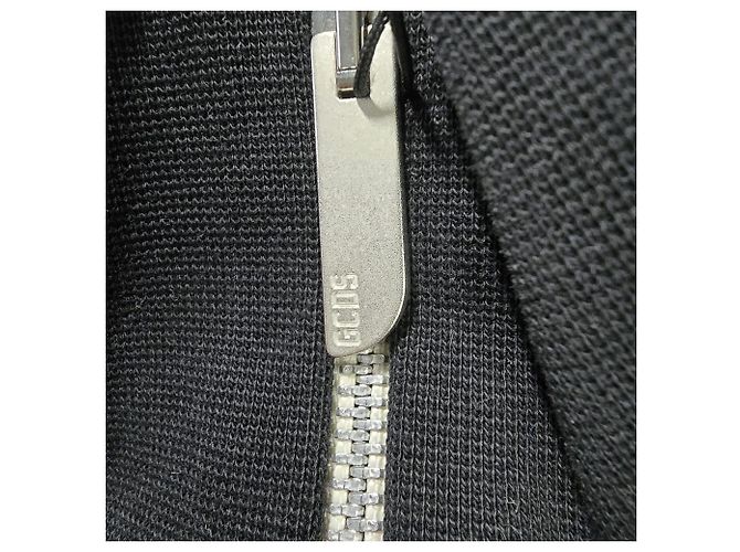 GCDS Logo Half-Zipped Sweater in White and Black Cotton - view 7