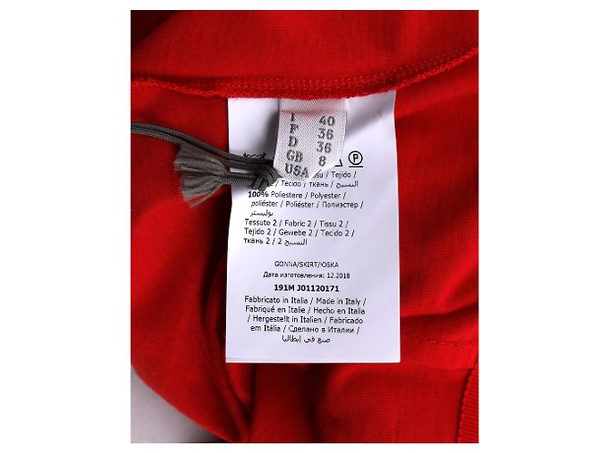 Rote Polyester Mini A-Linien-Rock mit Pailletten von Alberta Ferretti - Ansicht 10
