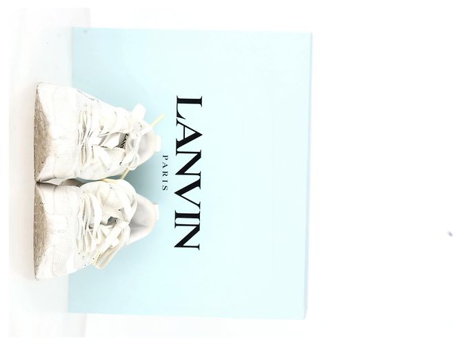Sneakers con lacci Lanvin L-I in rete bianca Bianco - vista 18