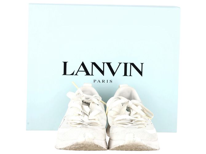 Sneakers con lacci Lanvin L-I in rete bianca Bianco - vista 9