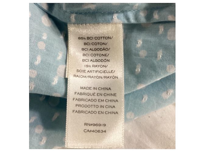 Blusa de gola com babados em algodão azul com bolinhas suíças Marc Jacobs Azul claro - vista 6