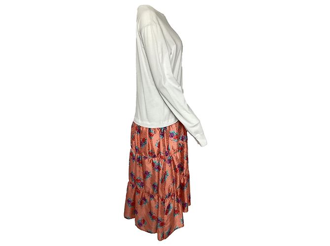 Abito midi a maniche lunghe con stampa floreale MSGM in poliestere multicolore - vista 2