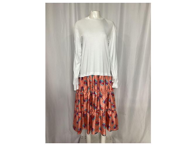 Abito midi a maniche lunghe con stampa floreale MSGM in poliestere multicolore - vista 7
